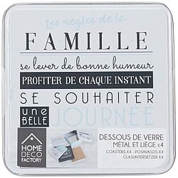 The Home Deco Factory Set de 4 dessous de verre Family.