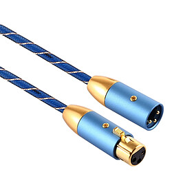 Avis Wewoo EMK Câble XLR mâle à femelle plaqué orcâble audio Cannon tressé en nylon pour appareils XLRlongueur 2 m bleu