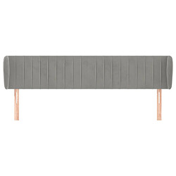 Avis Maison Chic Tête de lit scandinave avec oreilles,meuble de chambre Gris clair 163x23x78/88 cm Velours -MN79282