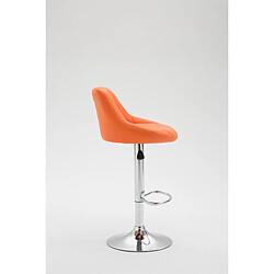 Avis Decoshop26 2x Tabourets de bar en synthétique orange pivotant avec repose-pieds TDB10083