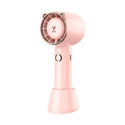 (Rose) Ventilateur de Bureau Portable Élégant Mignon Simple Chargement Usb Silencieux Portable Sans Feuilles