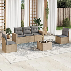 Maison Chic Salon de jardin avec coussins 6 pcs | Ensemble de Table et chaises | Mobilier d'Extérieur beige résine tressée -GKD49697