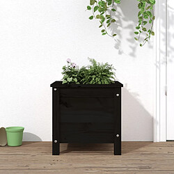 Maison Chic Jardinière,Bac à fleurs - pot de fleur noir 40x40x39 cm bois massif de pin -GKD58515