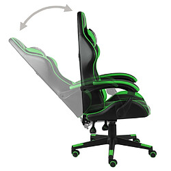 Avis vidaXL Fauteuil de jeux vidéo Noir et vert Similicuir