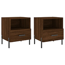 Maison Chic Lot de 2 Tables de chevet,Table de nuit,Table d'appoint pour salon chêne marron 40x35x47,5 cm -MN54813