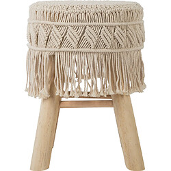 Atmosphera, Createur D'Interieur Tabouret en macramé Savana - H. 42 cm - Beige