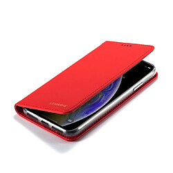 Wewoo Housse Coque Pour iPhone XR LC.IMEEKE LC-002 Series Skin Hand Feeling PU + TPU en cuir à rabat horizontal avec support et fente carte et portefeuille rouge pas cher