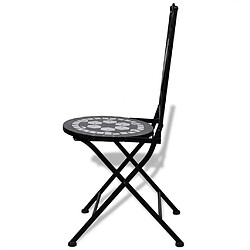 Acheter vidaXL Chaises pliables de bistro lot de 2 Céramique Noir et blanc