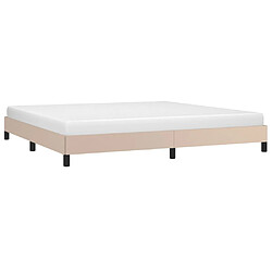 Avis Maison Chic Lit adulte - Lit simple Cadre de lit,Structure du lit Contemporain Cappuccino 200x200 cm Similicuir -MN65957