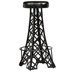 vidaXL Tabourets de bar lot de 2 cuir véritable