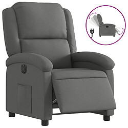 vidaXL Fauteuil inclinable électrique Gris foncé Tissu