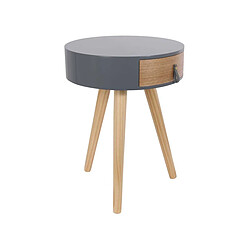 The Home Deco Factory Chevet en bois scandinave Nora gris.