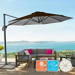 Elios Parasols Parasol de jardin en aluminium à mât déporté pour la maison et le local 3x3m Paradise Brown