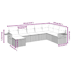 Avis vidaXL Salon de jardin 8 pcs avec coussins marron résine tressée