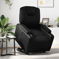 Maison Chic Fauteuil Relax pour salon, Fauteuil inclinable électrique noir similicuir -GKD18846