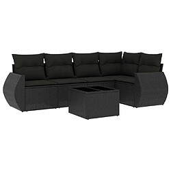 Maison Chic Salon de jardin 6 pcs avec coussins | Ensemble de Table et chaises | Mobilier d'Extérieur noir résine tressée -GKD41265