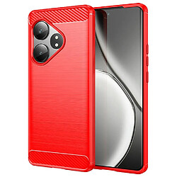 Htdmobiles Coque pour Realme GT 6 et GT 6T 5G - housse etui silicone gel carbone + film ecran - ROUGE