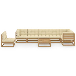 Avis Maison Chic Salon de jardin 8 pcs + coussins - Mobilier/Meubles de jardin - Table et chaises d'extérieur Bois de pin massif -MN13748