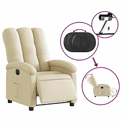 Maison Chic Fauteuil Relax pour salon, Fauteuil inclinable électrique Crème Tissu -GKD69007 pas cher