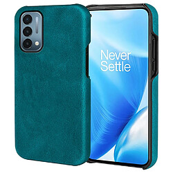 Coque en TPU + PU léger, cyan pour votre OnePlus Nord N200 5G