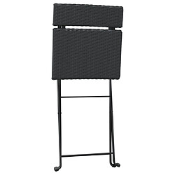 Acheter vidaXL Chaises de bistrot pliantes lot de 4 Noir Résine tressée acier