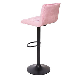 Avis Mendler 2x Tabouret de bar HWC-G87, chaise bar/comptoir, réglable en hauteur ~ velours rose, pied noir