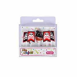 Paris Prix Lot de 5 Bougies d'Anniversaire Pirates Rouge & Noir