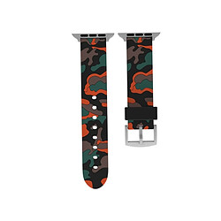 Wewoo Bracelet rouge pour Apple Watch Series 3 & 2 & 1 42mm Mode Camouflage Motif Silicone de montre