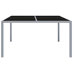 vidaXL Table de jardin 130x130x72 cm Gris Acier et verre