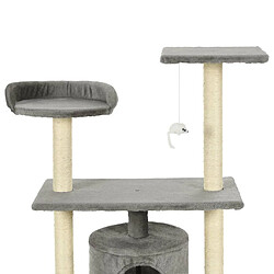 Acheter Helloshop26 Arbre à chat griffoir grattoir niche jouet animaux peluché en sisal 95 cm gris 3702242