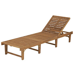 vidaXL Chaise longue pliable Bois d'acacia solide