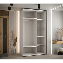 Avis Abiks Meble Armoire à portes coulissantes Davos 2 H235.2 x L130 x P45 2 portes coulissante (Blanc/Blanc/Argent)