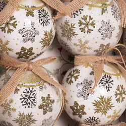 BigBuy Christmas Boules de Noël Multicouleur Papier Polyfoam 7,5 x 7,5 x 7,5 cm (6 Unités)