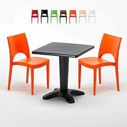 Grand Soleil Table et 2 chaises colorées polypropylen