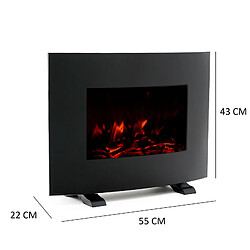 Acheter Cheminée Électrique Murale 2000W Kekai Iowa 55x22x43 cm Noir Simulation Feu Télécommande Incluse Intérieur