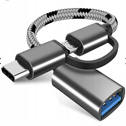 GUPBOO Adaptateur USB-A 2 en 1 ---> USB-c/Micro-USB,JL90