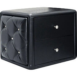 Vivenla Chevet - table de nuit noir design en bois mdf L. 40 x P. 47 x H. 43 cm Collection Velho