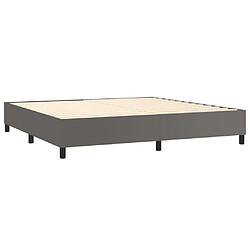 Avis vidaXL Sommier à lattes de lit avec matelas Gris 200x200 cm Similicuir