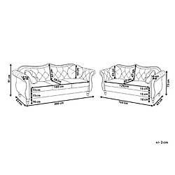 Avis Beliani Ensemble de canapés 2 + 3 places en velours beige SKIEN