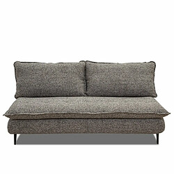 Inside 75 Canapé lit compact 3 places express LISBONNE 140cm sommier à lattes matelas 13cm tissu tweed gris chiné