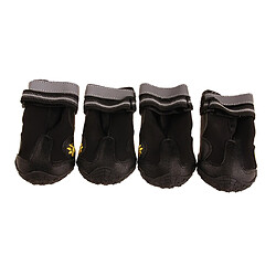 Avis 4pcs chien de compagnie anti-dérapant imperméable à l'eau de randonnée baskets chaussures d'escalade noir 4