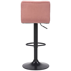 Avis Decoshop26 Tabouret de bar en velours rose avec pieds en métal noir assise rembourée repose-pieds pivotant TDB10178