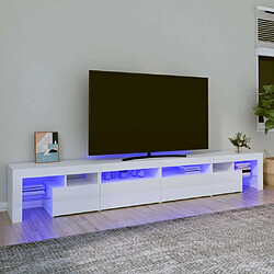 Maison Chic Meubles TV avec lumières LED - Banc TV pour salon Blanc brillant 260x36,5x40 cm -MN81643