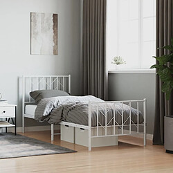 Maison Chic Cadre/structure de lit métal et tête de lit + pied de lit pour adulte - Lit Moderne Chambre blanc 80x200 cm -MN39725