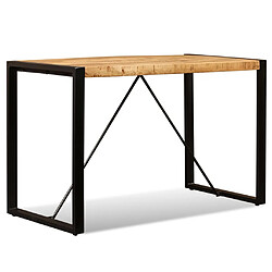 vidaXL Table à manger Bois de manguier brut 120 cm