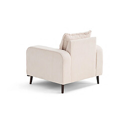 Avis Lisa Design Albane - fauteuil en velours côtelé pieds bois foncé