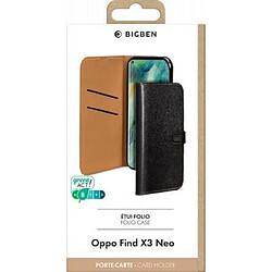 Bigben Etui Folio Wallet noir avec languette de fermeture pour Oppo Find X3 Neo pas cher