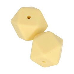 Artemio 2 perles silicone hexagonales - 17 mm - jaune