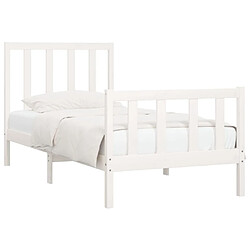 Avis Maison Chic Lit Moderne Chambre - Cadre/structure de lit pour adulte Blanc Bois massif 100x200 cm -MN28223