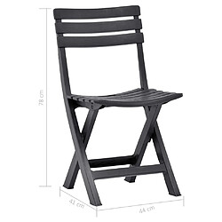 vidaXL Chaises de jardin pliables lot de 2 Plastique Anthracite pas cher